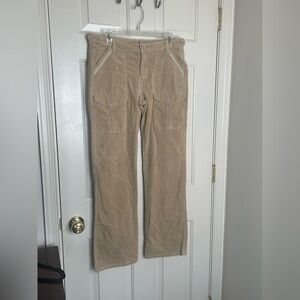 Vintage DKNY SoHo-Lita Corduroy Pants Beige Wide Leg Y2K Utility Pockets | 10
